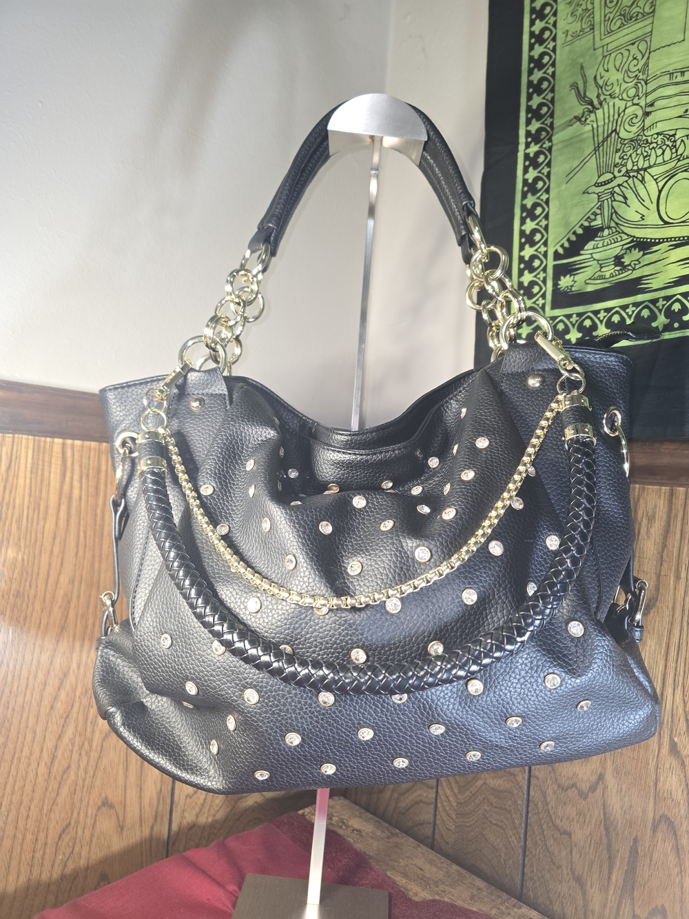 Charming Charlie "Gwen" Rhinestone Studded Shoulder Bag.